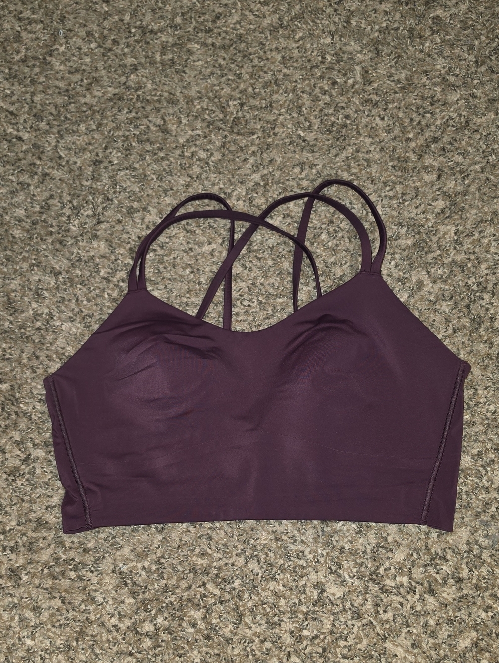 Lululemon Like A Cloud Longline Bra. Womens Sz 10 B/C. Black Plum!!